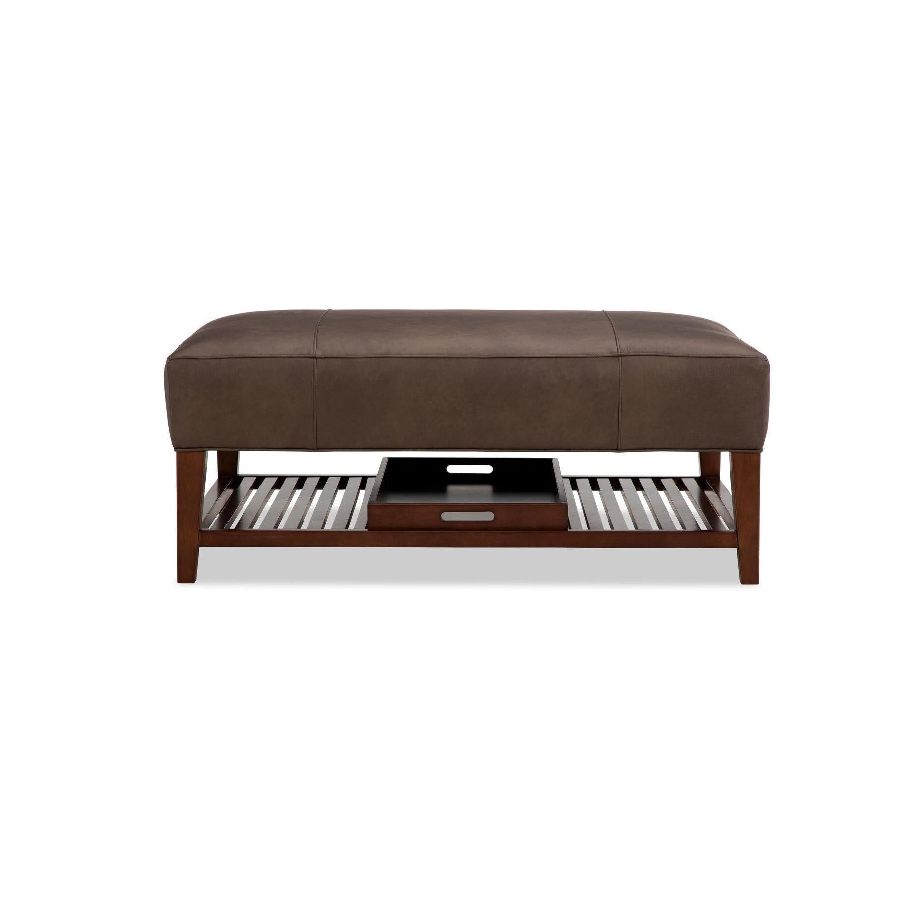 Craftmaster Leather Cocktail Ottoman