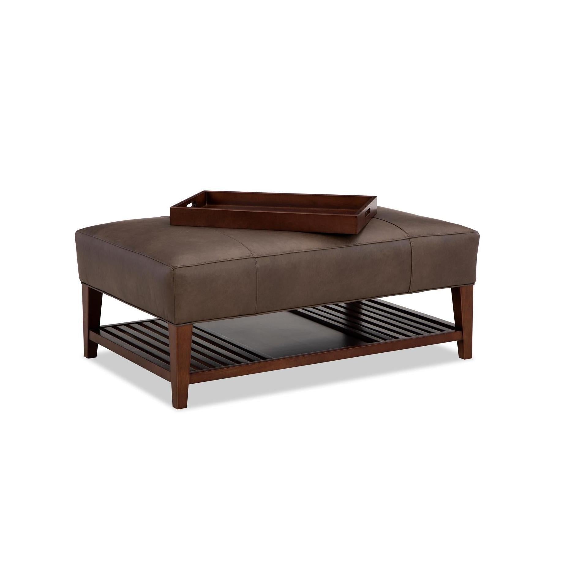 Craftmaster Leather Cocktail Ottoman
