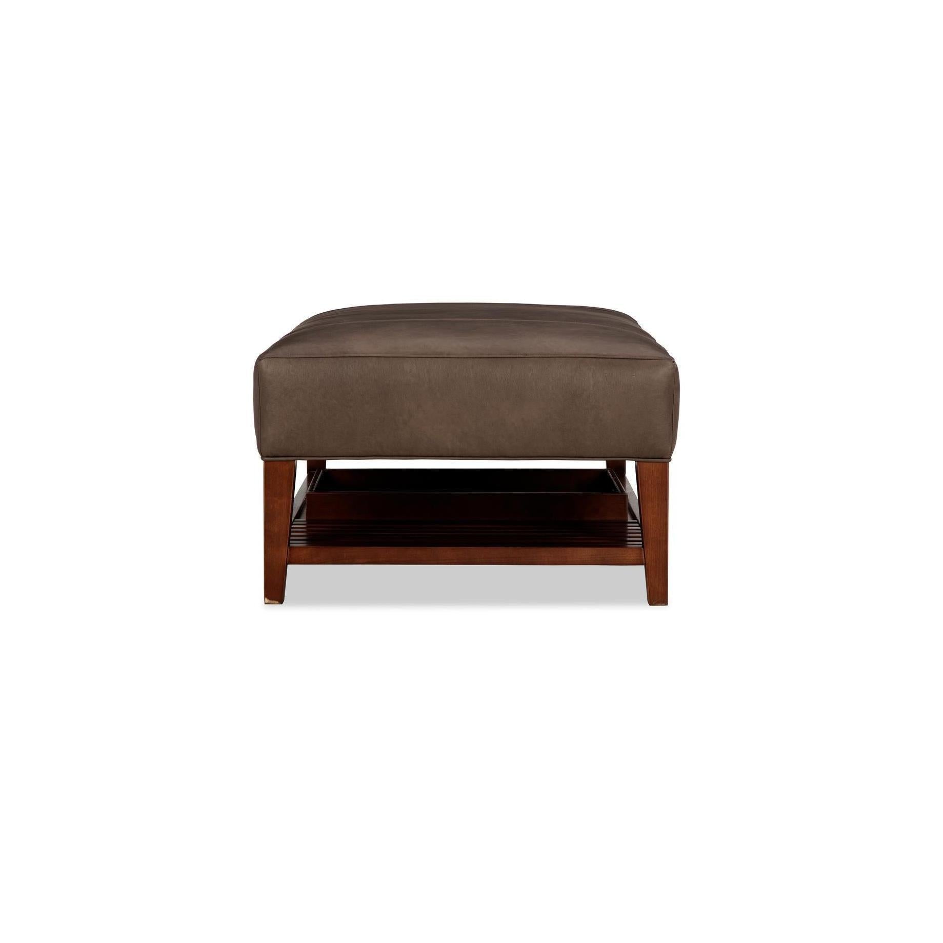 Craftmaster Leather Cocktail Ottoman