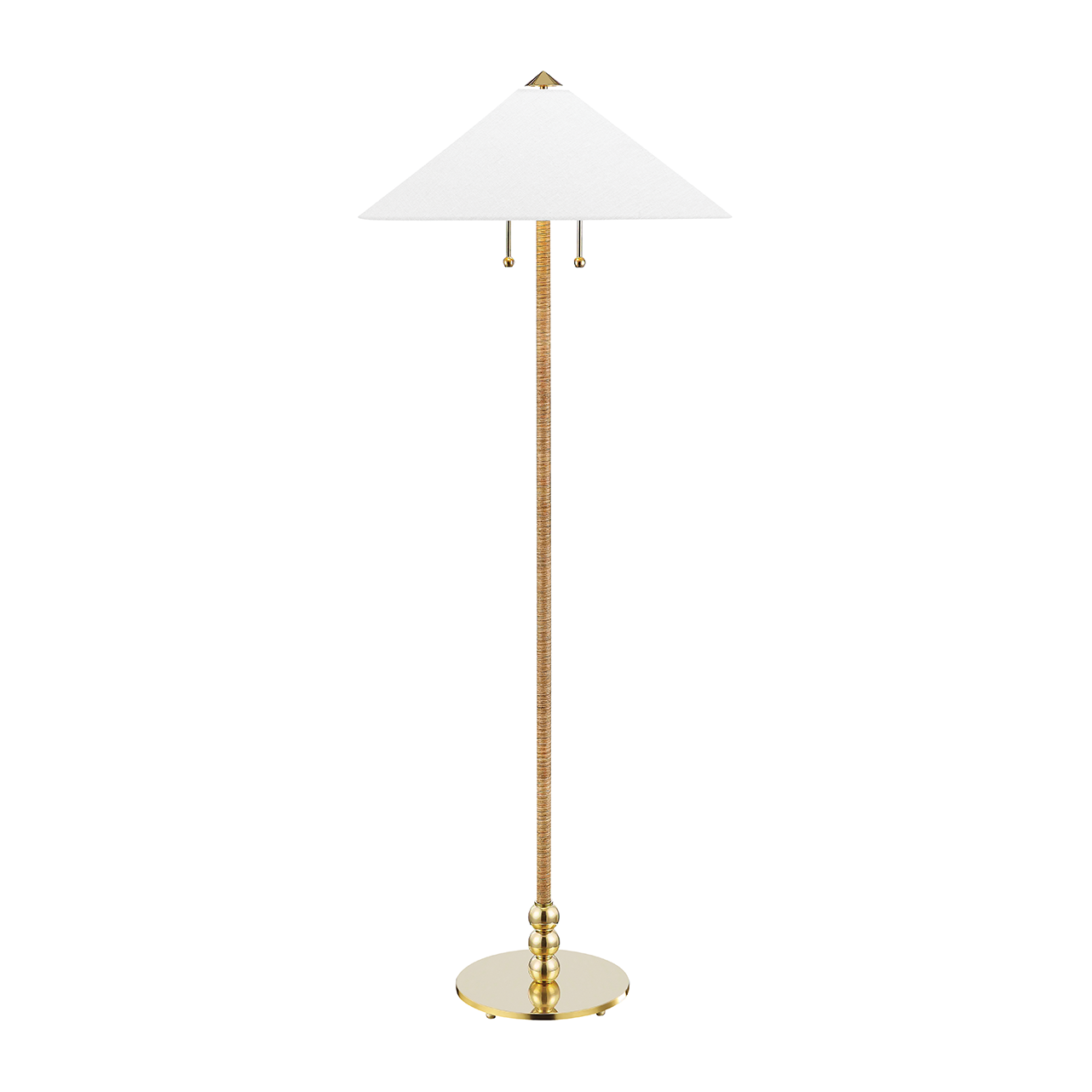 Hudson Valley Lighting Flare 2 Light 24 inch Aged Brass Floor Lamp Portable Light