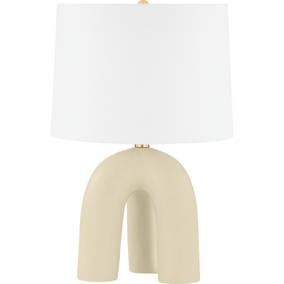 Hudson Valley Lighting Mills Pond 13.75 inch 75 watt Aged Brass/Satin Ivory Table Lamp Portable Light