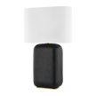 Hudson Valley Lighting Arthur 17 inch 60 watt Aged Brass/Black Lava Ceramic Table Lamp Portable Light