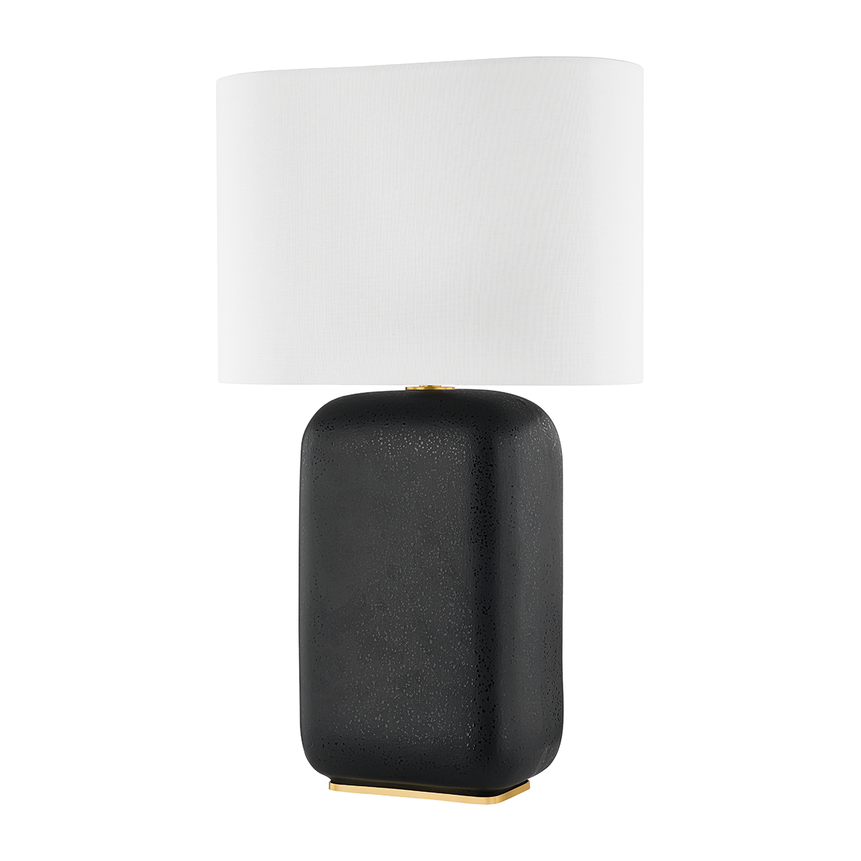 Hudson Valley Lighting Arthur 17 inch 60 watt Aged Brass/Black Lava Ceramic Table Lamp Portable Light