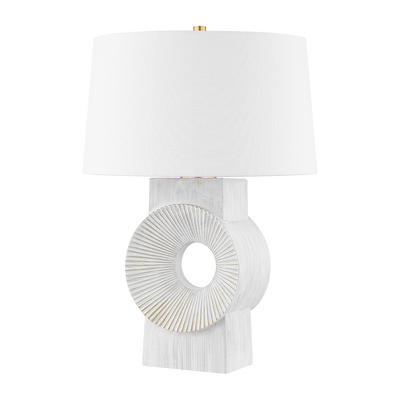 Hudson Valley Lighting Milner 18 inch 60 watt Aged Brass/Whitewash Ceramic Table Lamp Portable Light