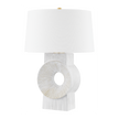 Hudson Valley Lighting Milner 18 inch 60 watt Aged Brass/Whitewash Ceramic Table Lamp Portable Light
