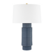 Hudson Valley Lighting Broderick 17 inch 60 watt Aged Brass/Grey Blue Reactive Ceramic Table Lamp Portable Light