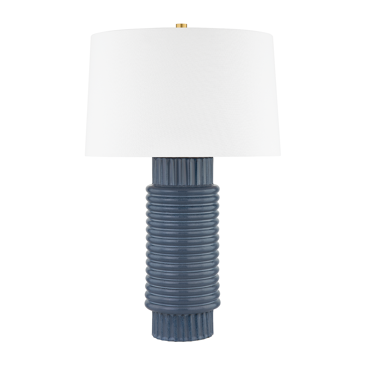 Hudson Valley Lighting Broderick 17 inch 60 watt Aged Brass/Grey Blue Reactive Ceramic Table Lamp Portable Light