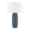 Hudson Valley Lighting Broderick 17 inch 60 watt Aged Brass/Grey Blue Reactive Ceramic Table Lamp Portable Light