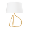 Hudson Valley Lighting Tharold 18 inch 60 watt Vintage Gold Leaf Table Lamp Portable Light