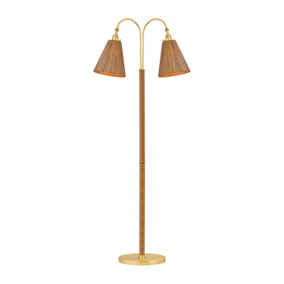 Hudson Valley Lighting Ruthin 2 Light 11.75 inch Aged Brass Floor Lamp Portable Light