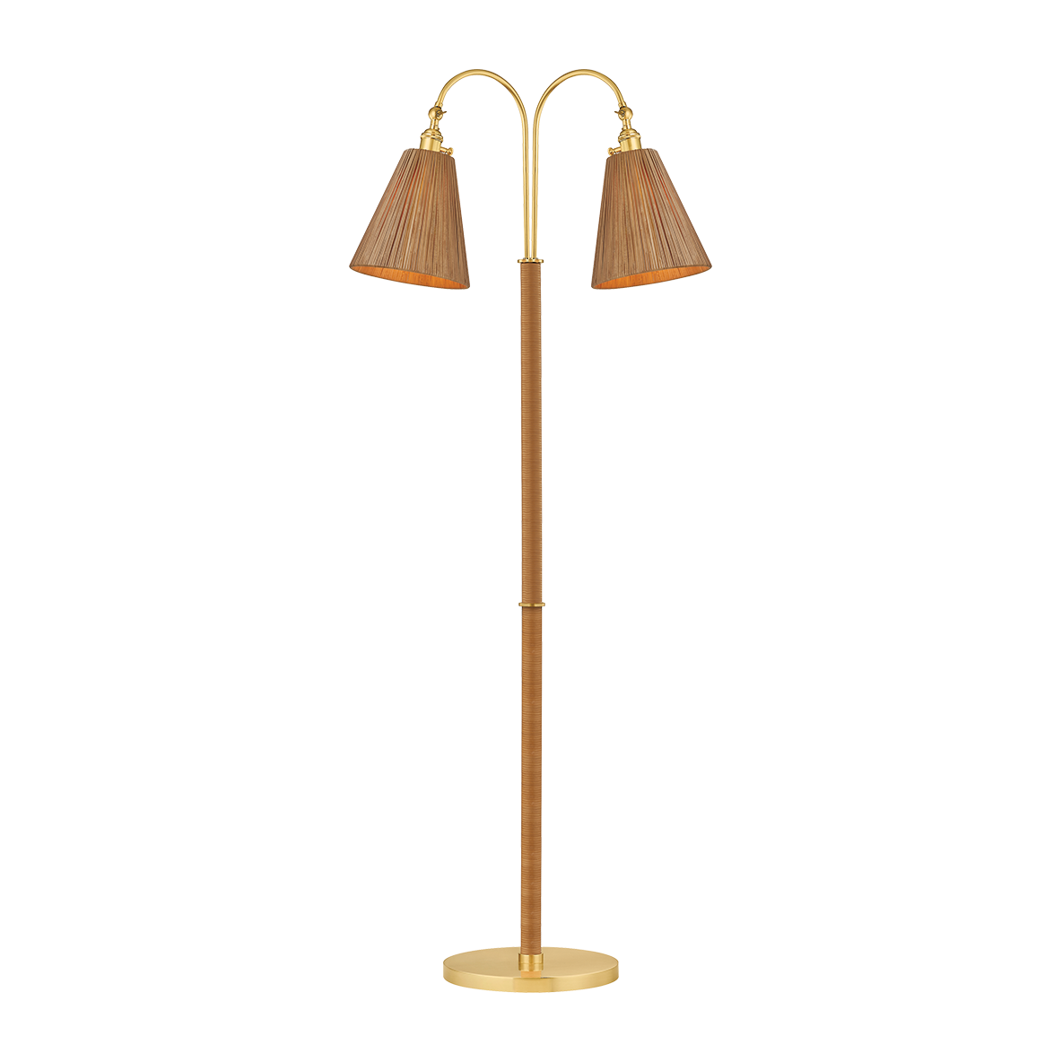 Hudson Valley Lighting Ruthin 2 Light 11.75 inch Aged Brass Floor Lamp Portable Light