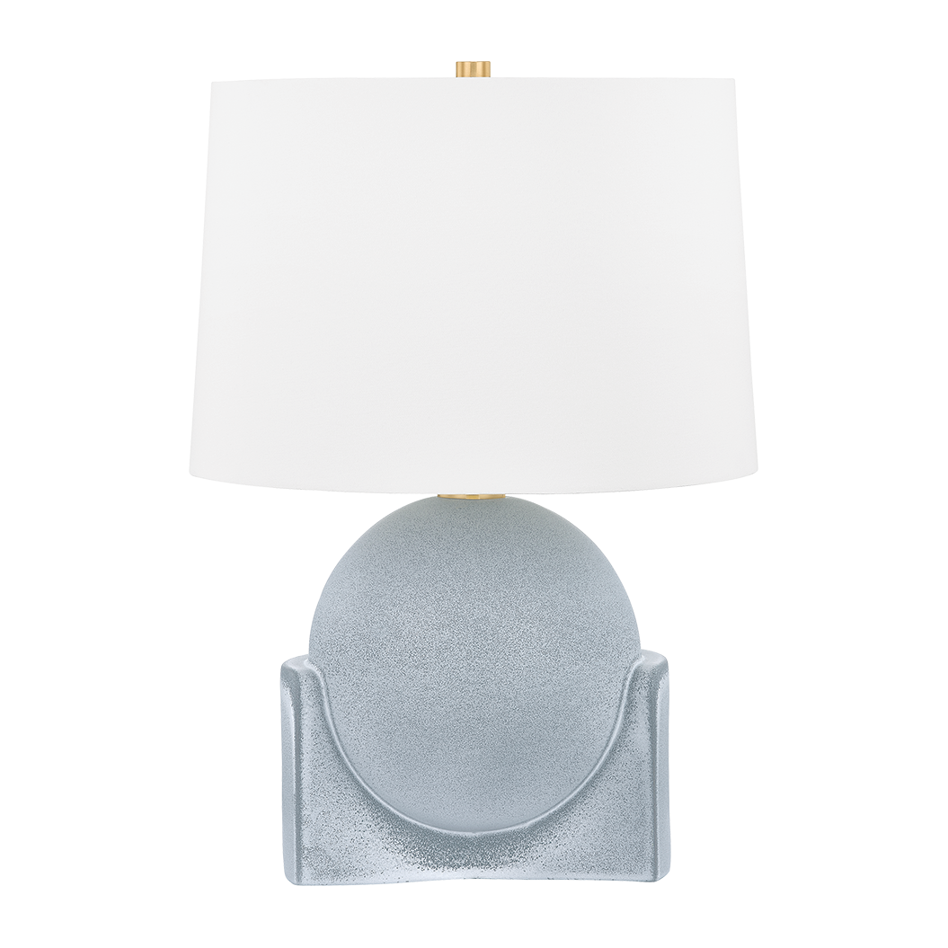 Hudson Valley Lighting Leeston 16 inch 15 watt Aged Brass/Ceramic Reactive Slate Table Lamp Portable Light