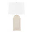 Hudson Valley Lighting Leeston 16 inch 15 watt Aged Brass/Ceramic Moonstone Sand Table Lamp Portable Light