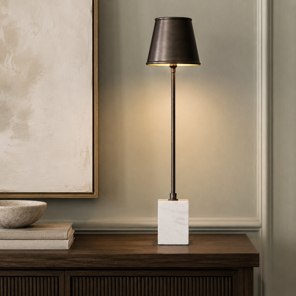 Bassett Mirror Gunmetal Table Lamp