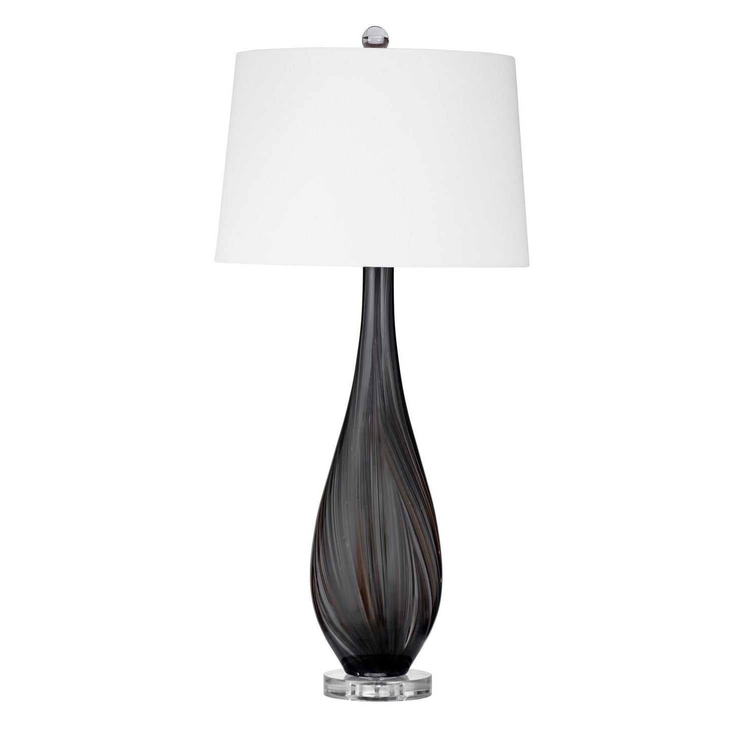 Bassett Mirror Black Glass Table Lamp