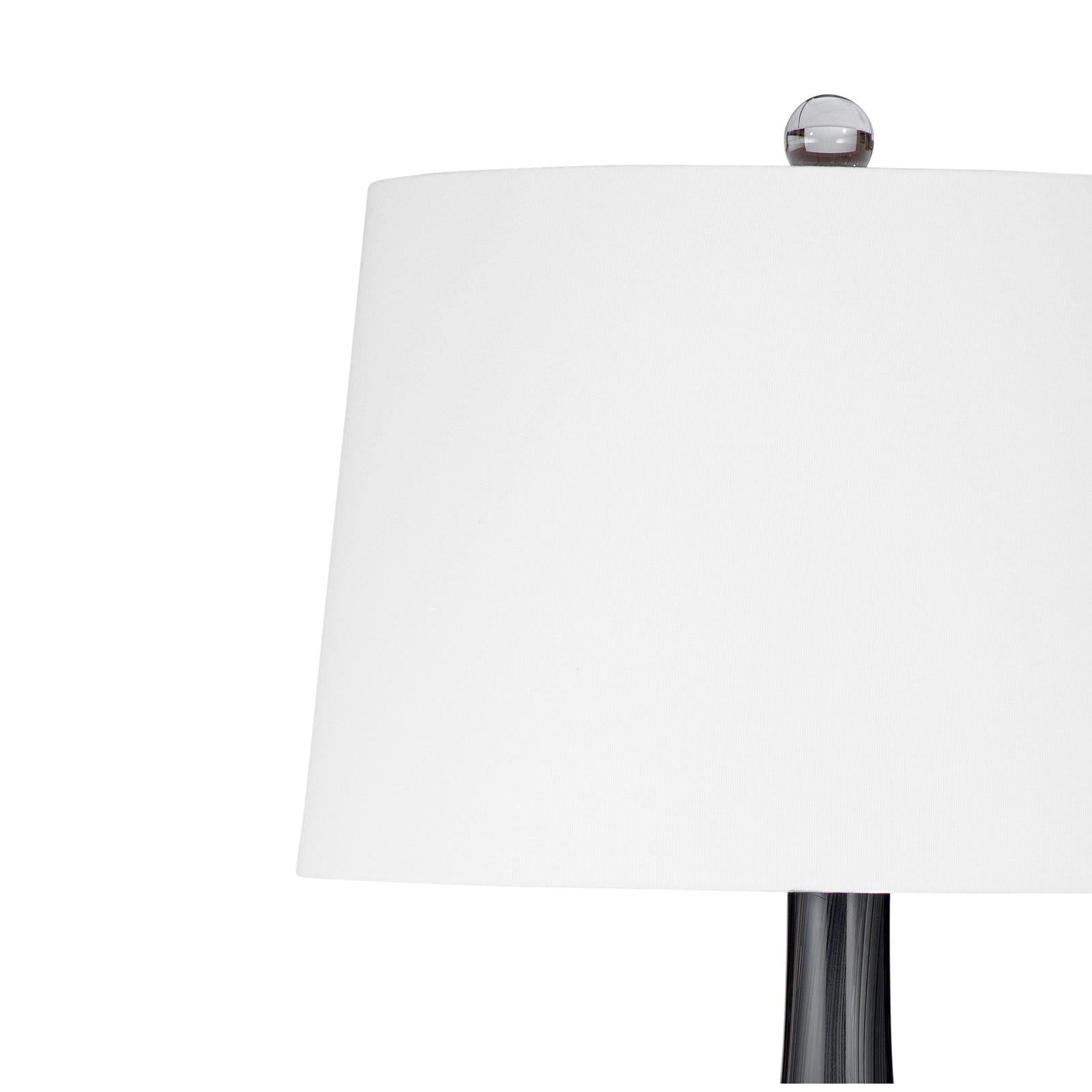 Bassett Mirror Black Glass Table Lamp
