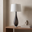 Bassett Mirror Black Glass Table Lamp