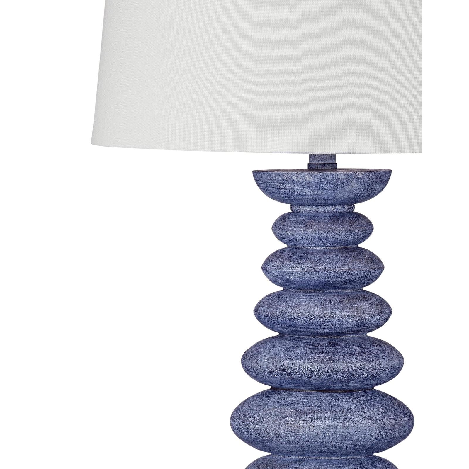 Bassett Mirror Coastal Blue Sculptural Table Lamp - Set of 2
