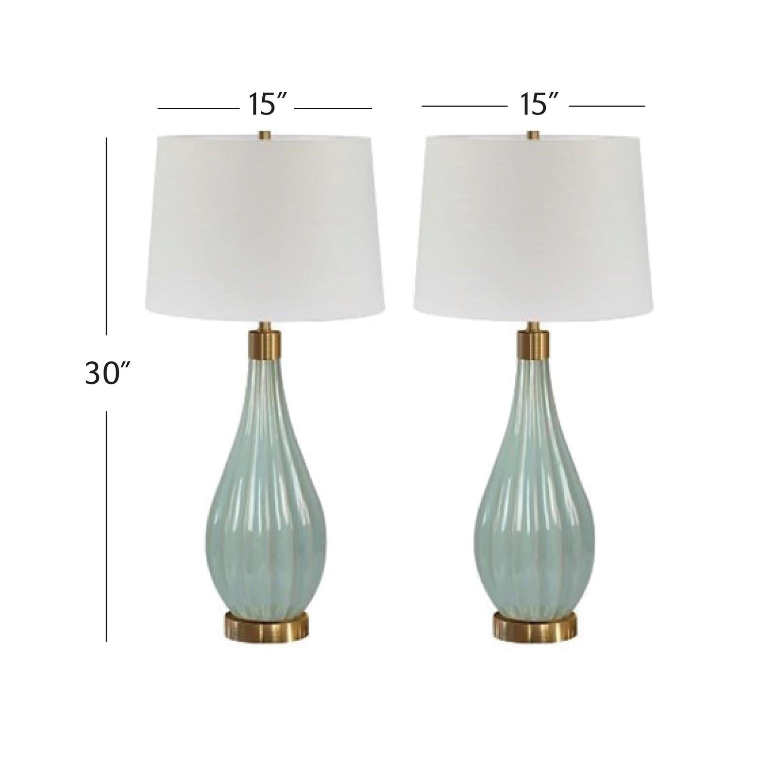 BMC Modern Coastal Ceramic Table Lamps -  Set of 2