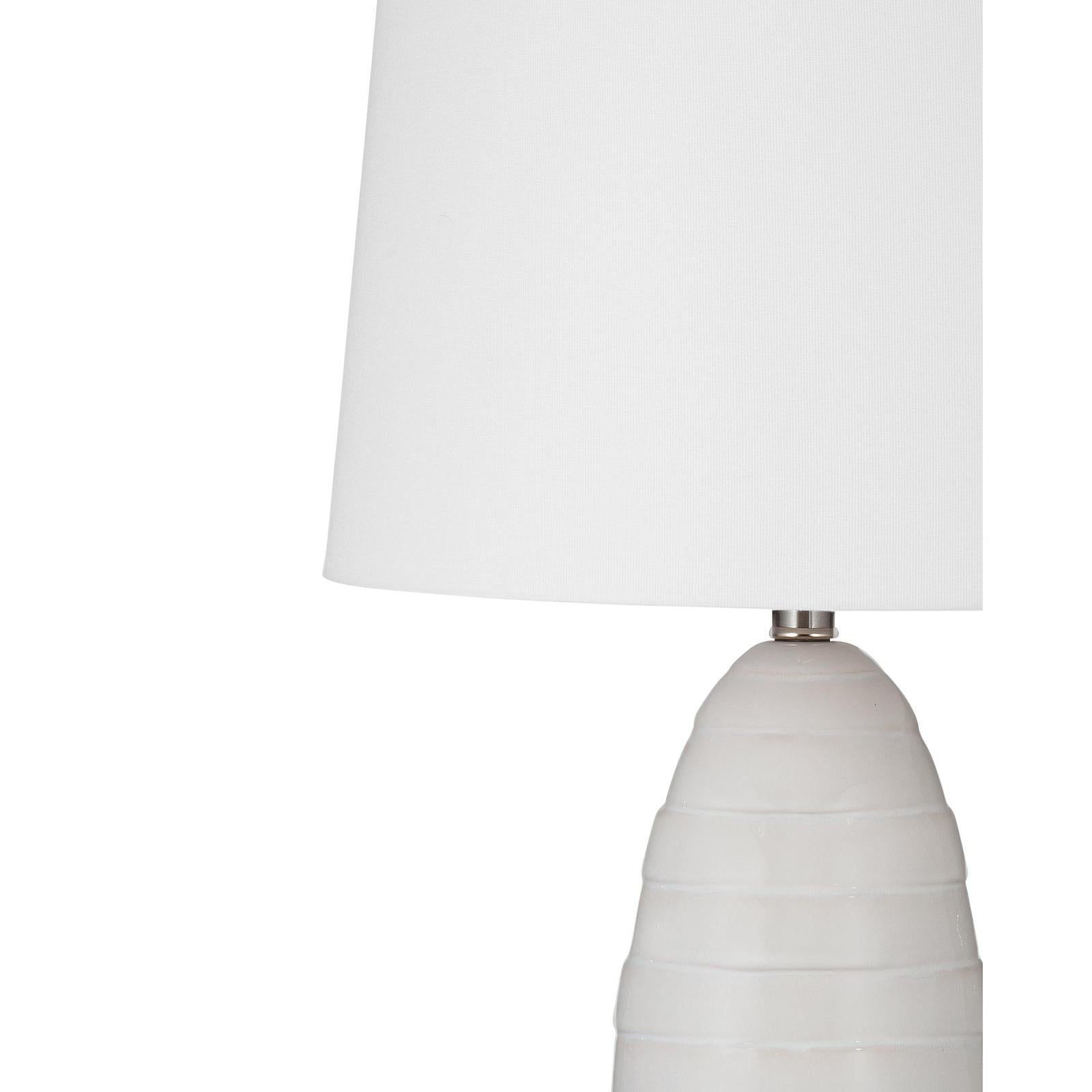BMC Transitional Soft Cream Textured Ceramic Table Lamps - Set of 2