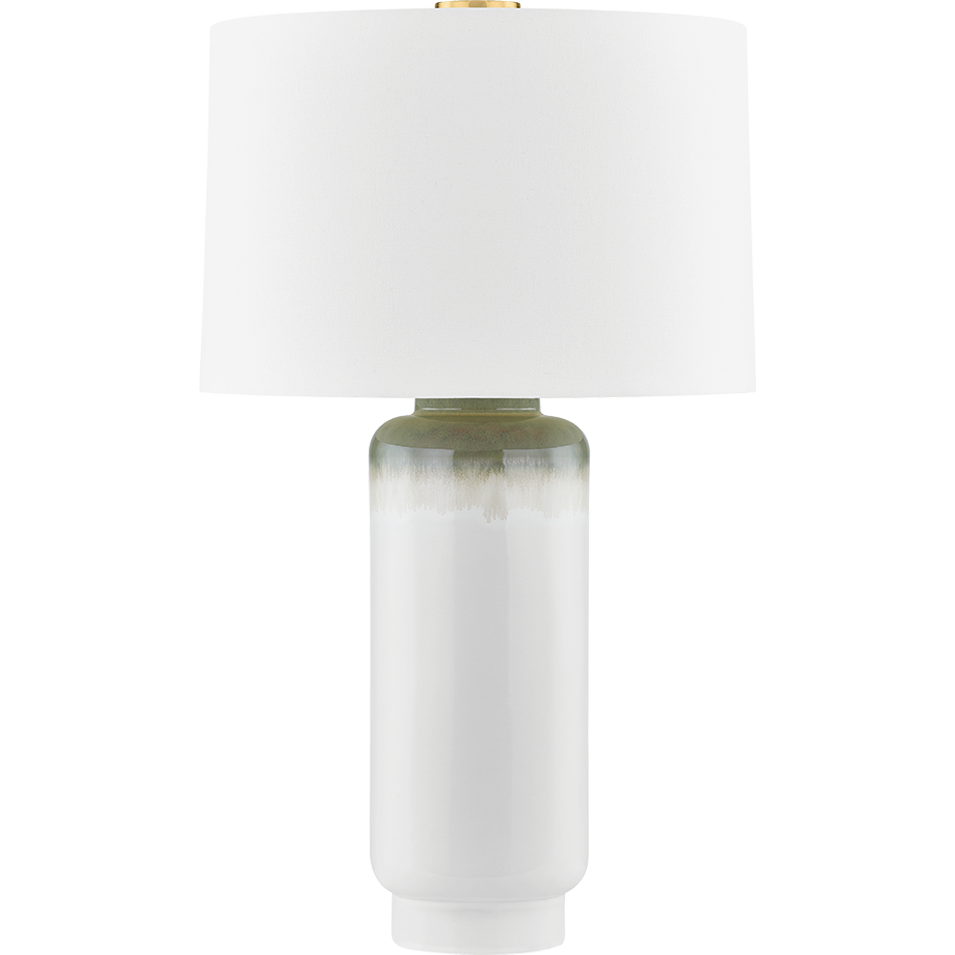 Hudson Valley Lighting Stafford 19 inch 25 watt Aged Brass/Ceramic Meadow Ombre Table Lamp Portable Light