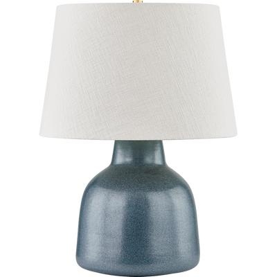 Hudson Valley Lighting Ridgefield 19 inch 15 watt Aged Brass/Ceramic Textured Navy Table Lamp Portable Light