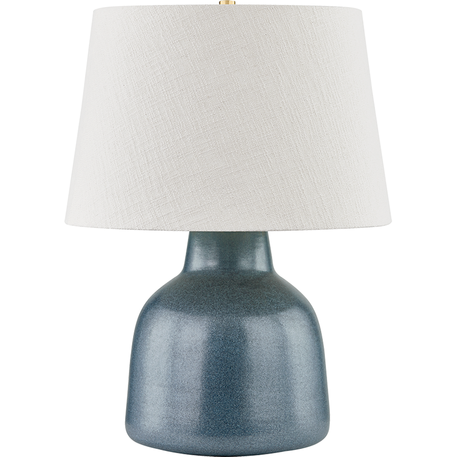 Hudson Valley Lighting Ridgefield 19 inch 15 watt Aged Brass/Ceramic Textured Navy Table Lamp Portable Light