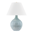 Hudson Valley Lighting Kearny 19 inch 15 watt Aged Brass/Ceramic Reactive Seaglass Table Lamp Portable Light
