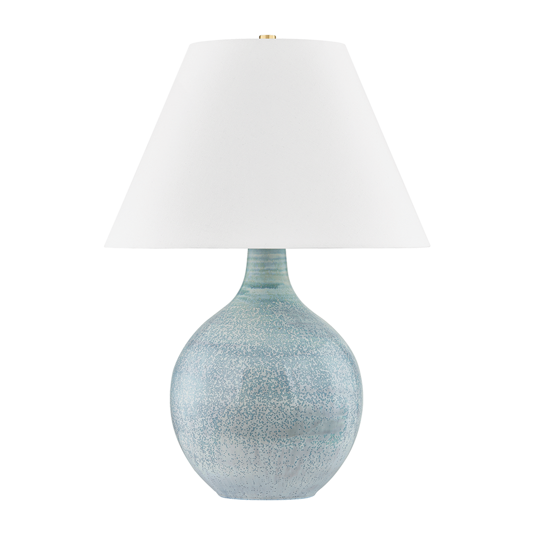 Hudson Valley Lighting Kearny 19 inch 15 watt Aged Brass/Ceramic Reactive Seaglass Table Lamp Portable Light
