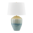 Hudson Valley Lighting Montville 19 inch 25 watt Aged Brass/Ceramic Crackle Emerald Tide Table Lamp Portable Light