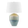 Hudson Valley Lighting Montville 19 inch 25 watt Aged Brass/Ceramic Crackle Emerald Tide Table Lamp Portable Light