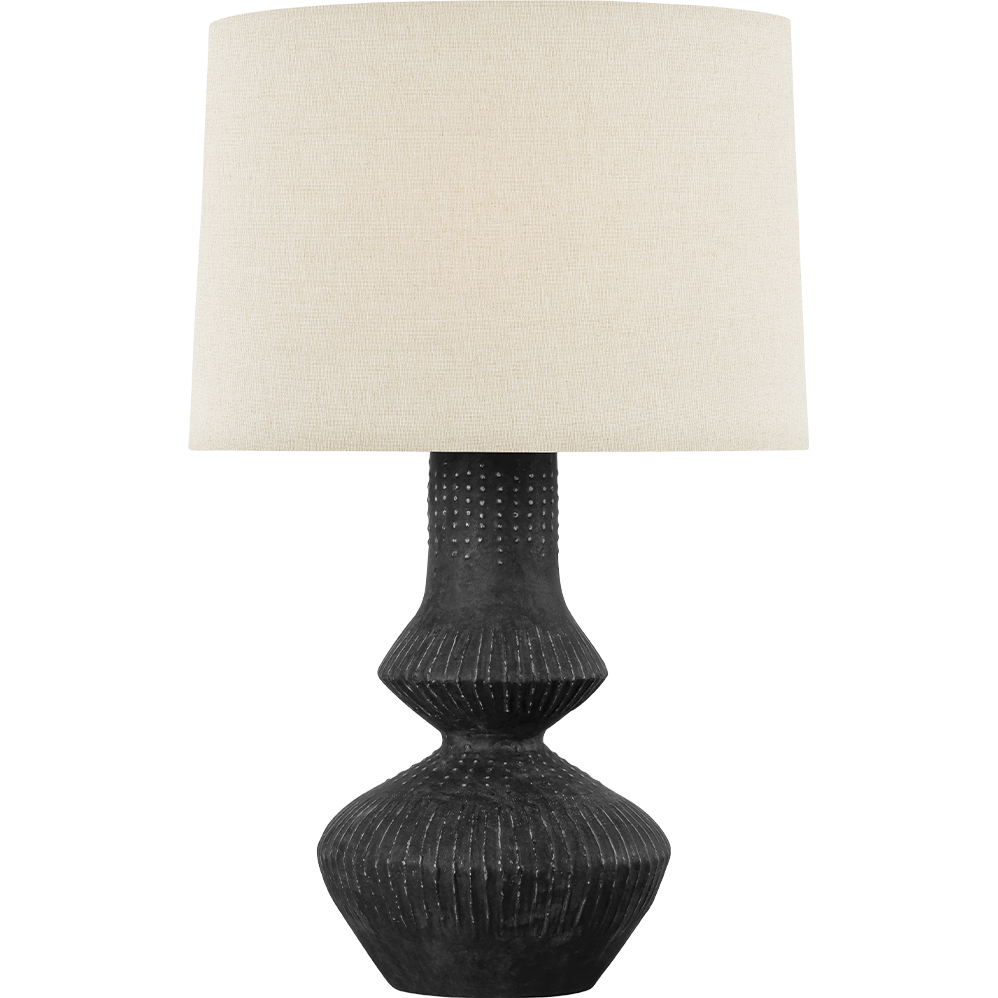 Hudson Valley Lighting Ancram 17.5 inch 15 watt Vintage Gold Leaf/ Ceramic Totem Black Table Lamp Portable Light