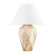 Hudson Valley Lighting Bayonne 21 inch 15 watt Vintage Gold Leaf/ Ceramic White With Rattan Table Lamp Portable Light