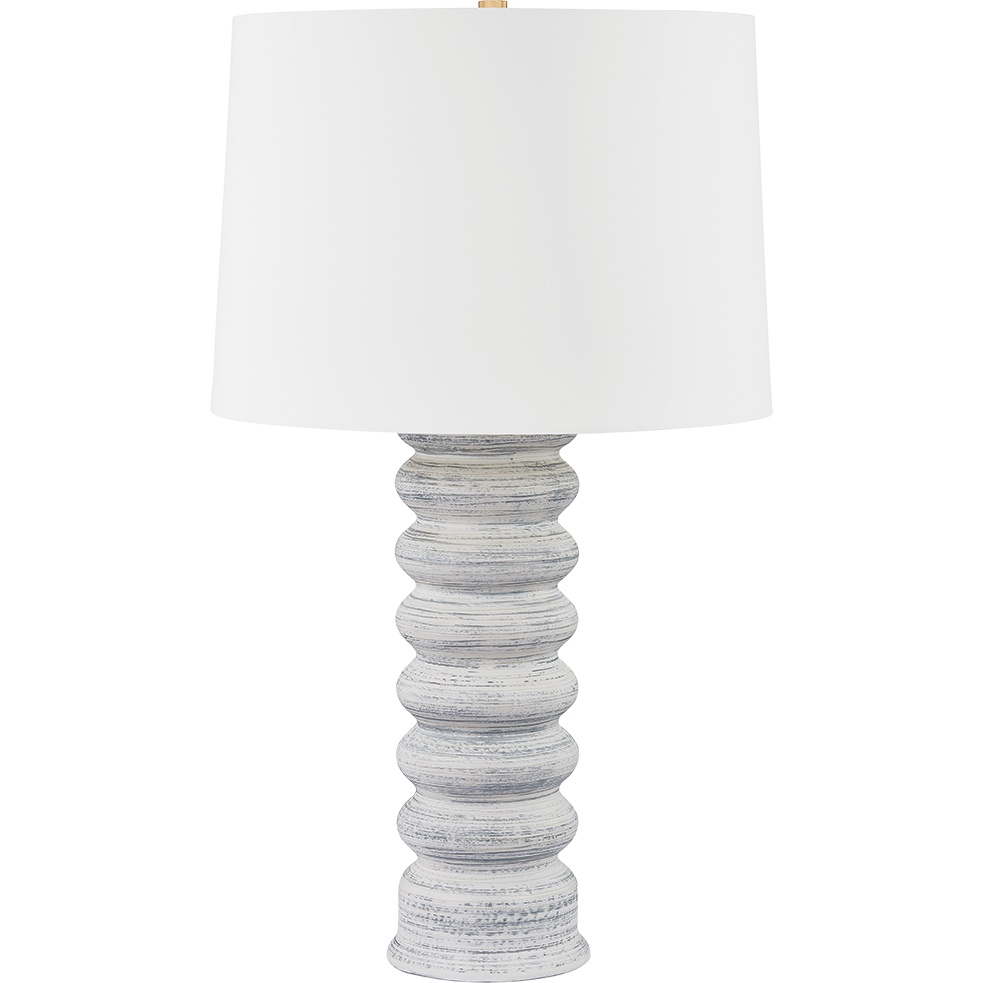 Hudson Valley Lighting Harwinton 18.75 inch 25 watt Aged Brass/Ceramic Grey White Table Lamp Portable Light