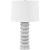 Hudson Valley Lighting Harwinton 18.75 inch 25 watt Aged Brass/Ceramic Grey White Table Lamp Portable Light
