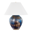 Hudson Valley Lighting Pleasantville 22 inch 15 watt Aged Brass/Ceramic Silt Blue Table Lamp Portable Light