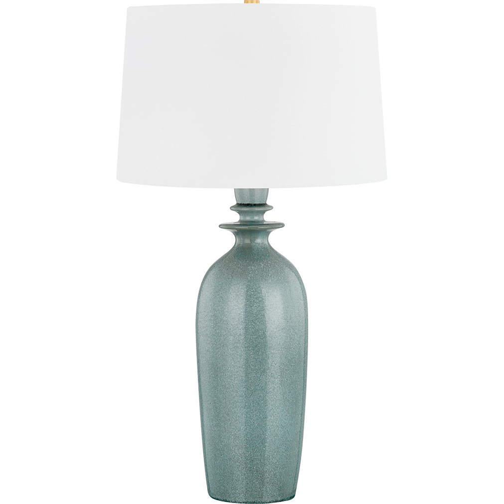Hudson Valley Lighting Bellmawr 19 inch 25 watt Aged Brass/Ceramic Reactive Palladian Table Lamp Portable Light