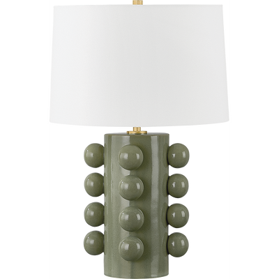 Hudson Valley Lighting Roselle 17.25 inch 15 watt Aged Brass/Ceramic Moss Crackle Table Lamp Portable Light