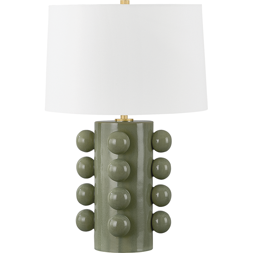 Hudson Valley Lighting Roselle 17.25 inch 15 watt Aged Brass/Ceramic Moss Crackle Table Lamp Portable Light