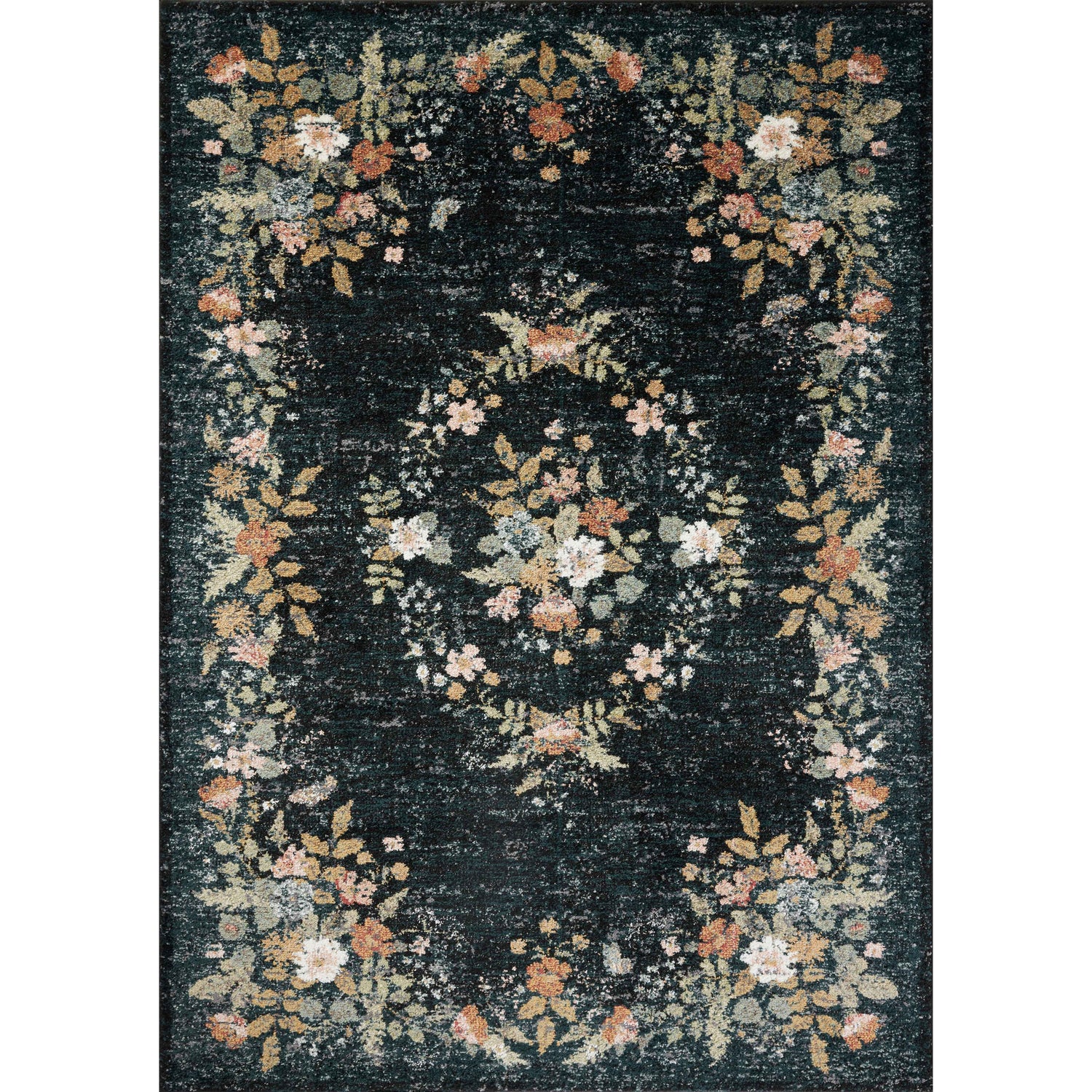 Rifle Paper Laurel LAU-01 Rug Navy