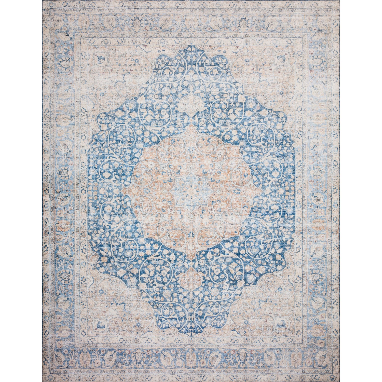 Loloi II Layla LAY-07 Blue / Tangerine Rug