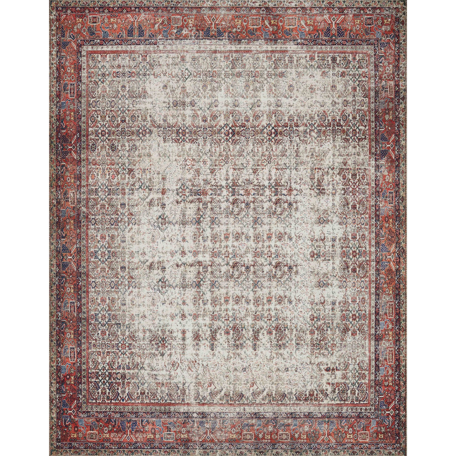 Loloi II Layla LAY-12 Ivory / Brick Rug