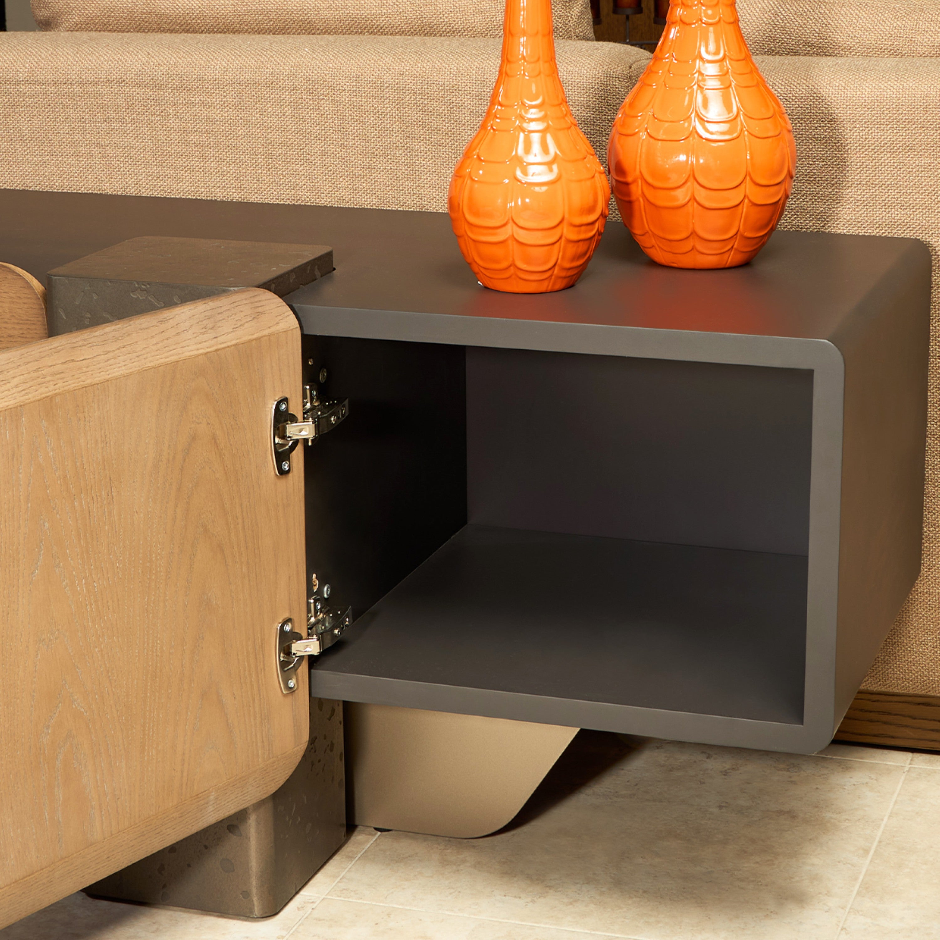 Michael Amini Bristol Point Media Cabinet - Saddle Brown