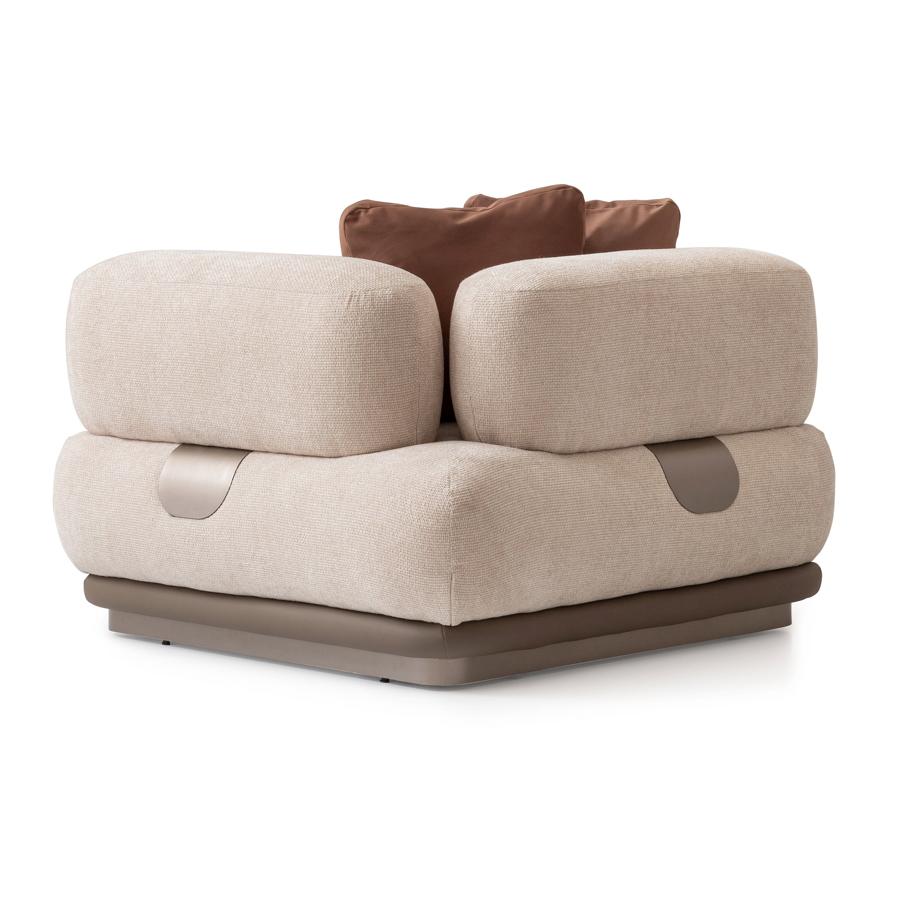 Michael Amini Bristol Point Modular - Fawn/Saddle Brown