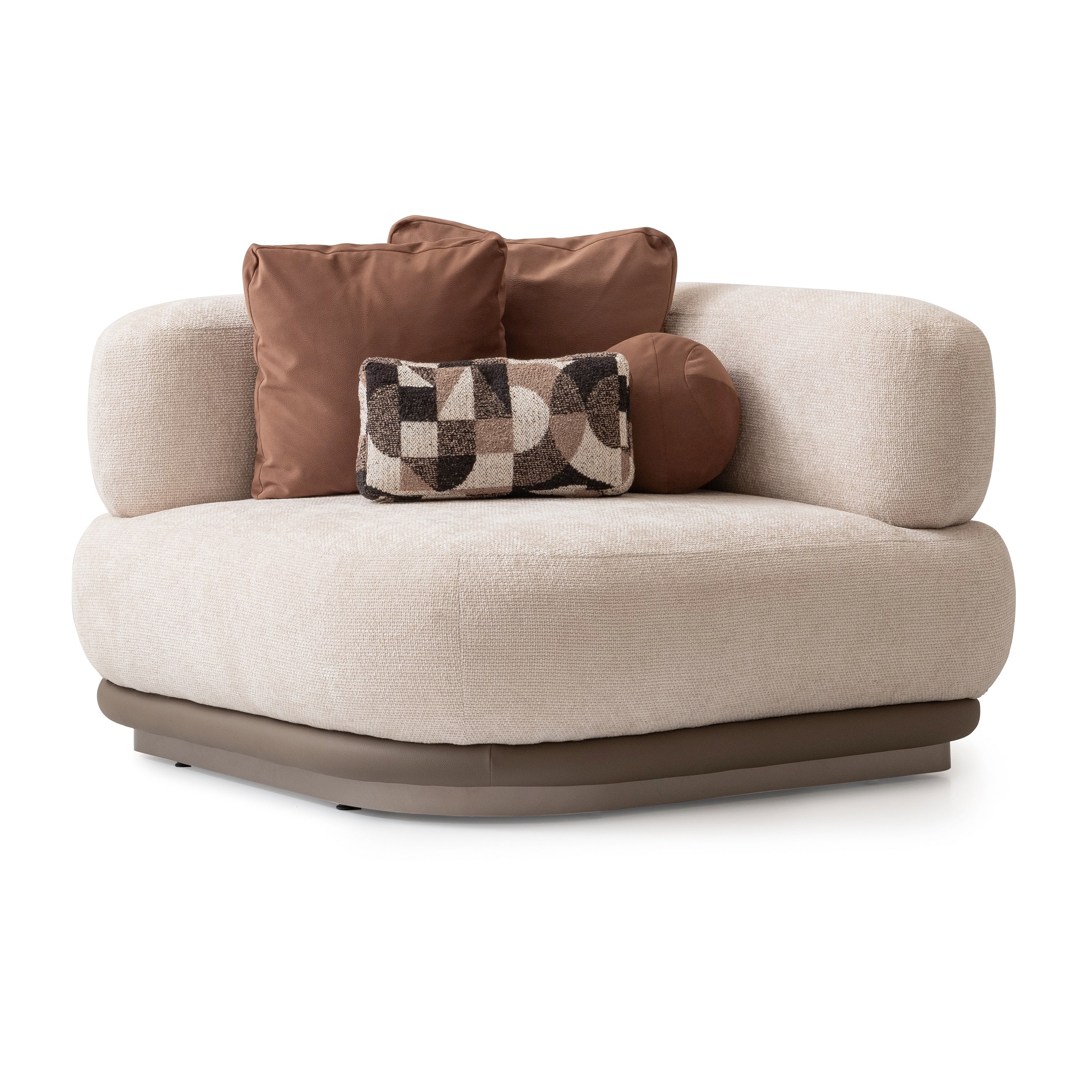 Michael Amini Bristol Point Modular - Fawn/Saddle Brown