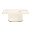 Michael Amini Gineverra Rectangular Cocktail Table - Ivory/Gold