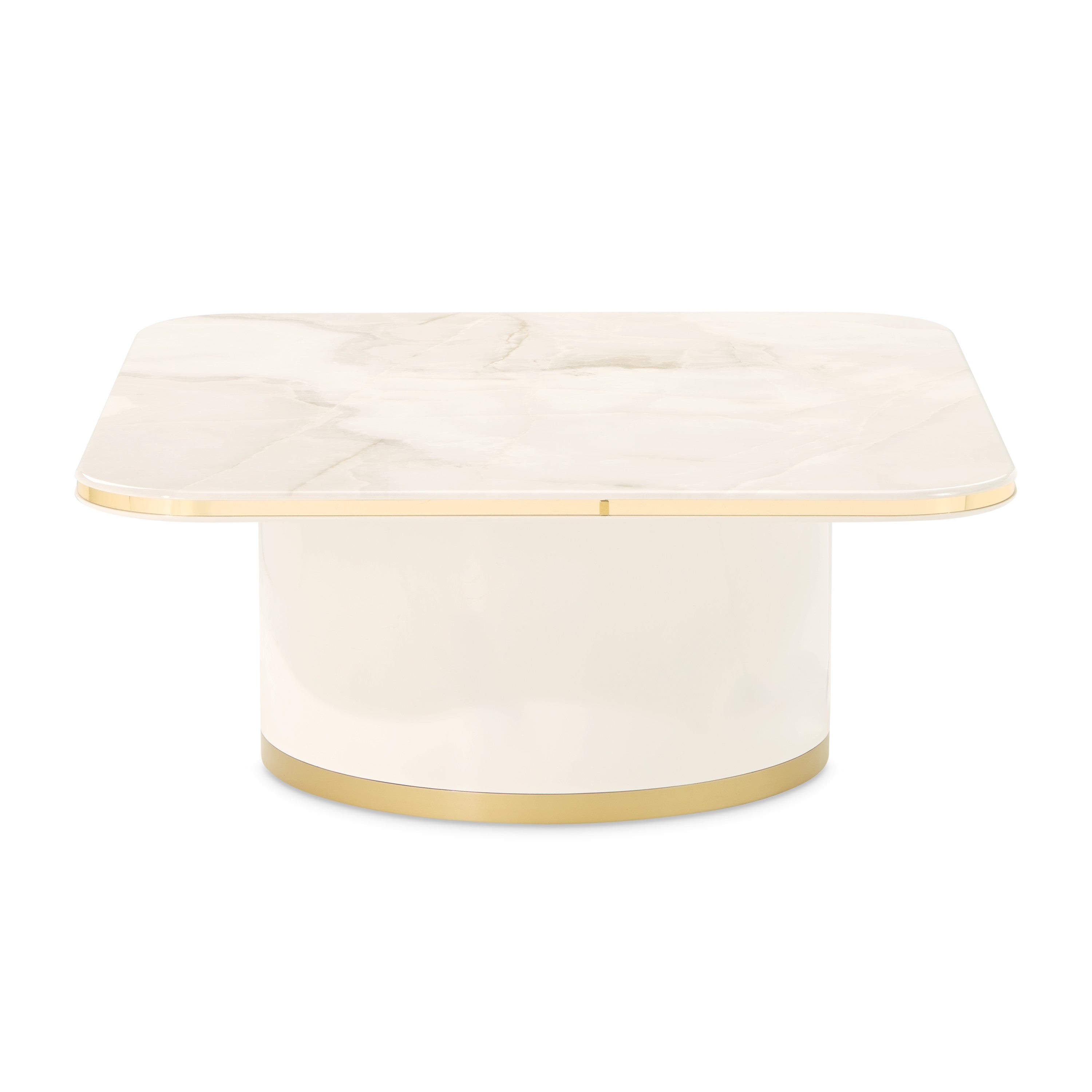 Michael Amini Gineverra Rectangular Cocktail Table - Ivory/Gold