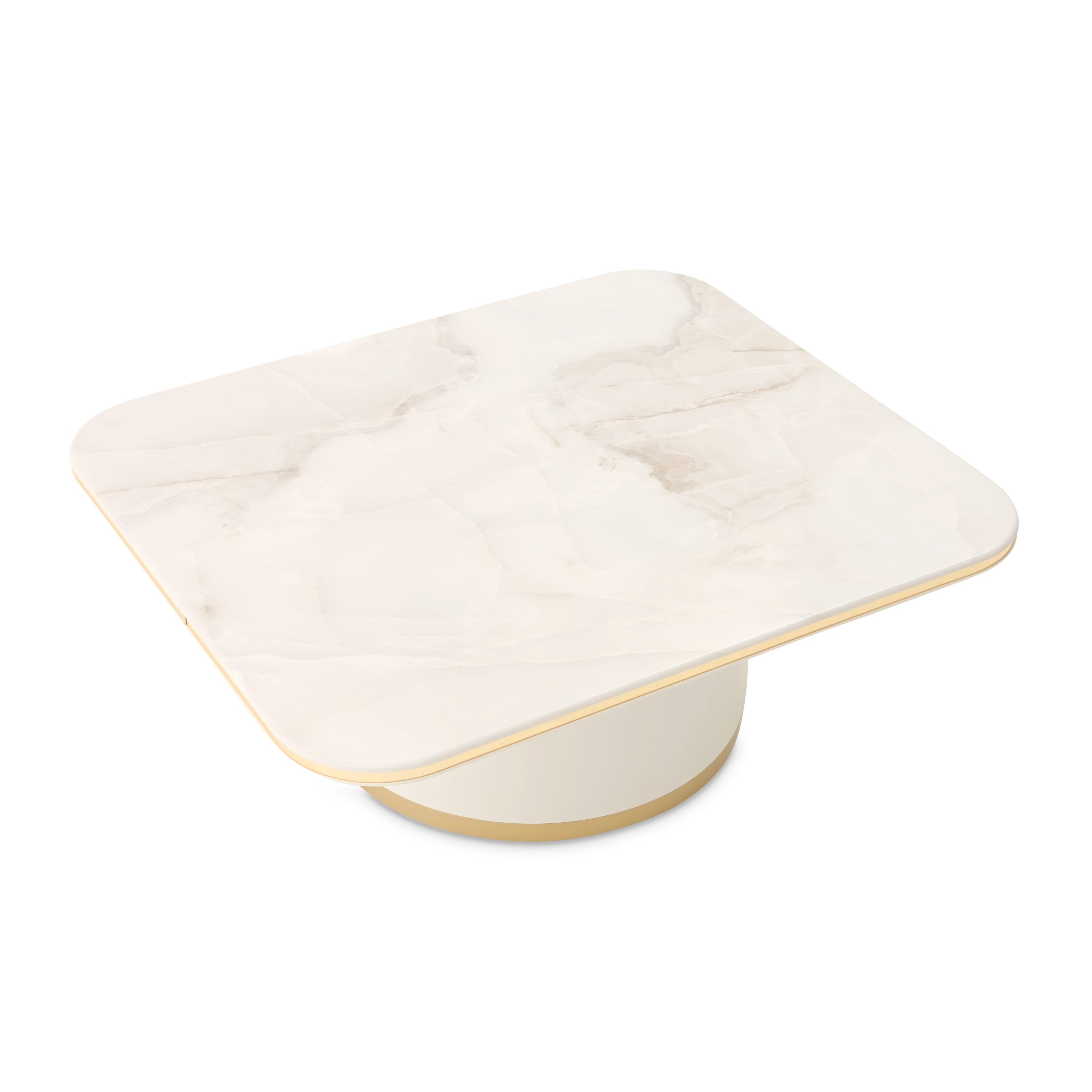 Michael Amini Gineverra Rectangular Cocktail Table - Ivory/Gold