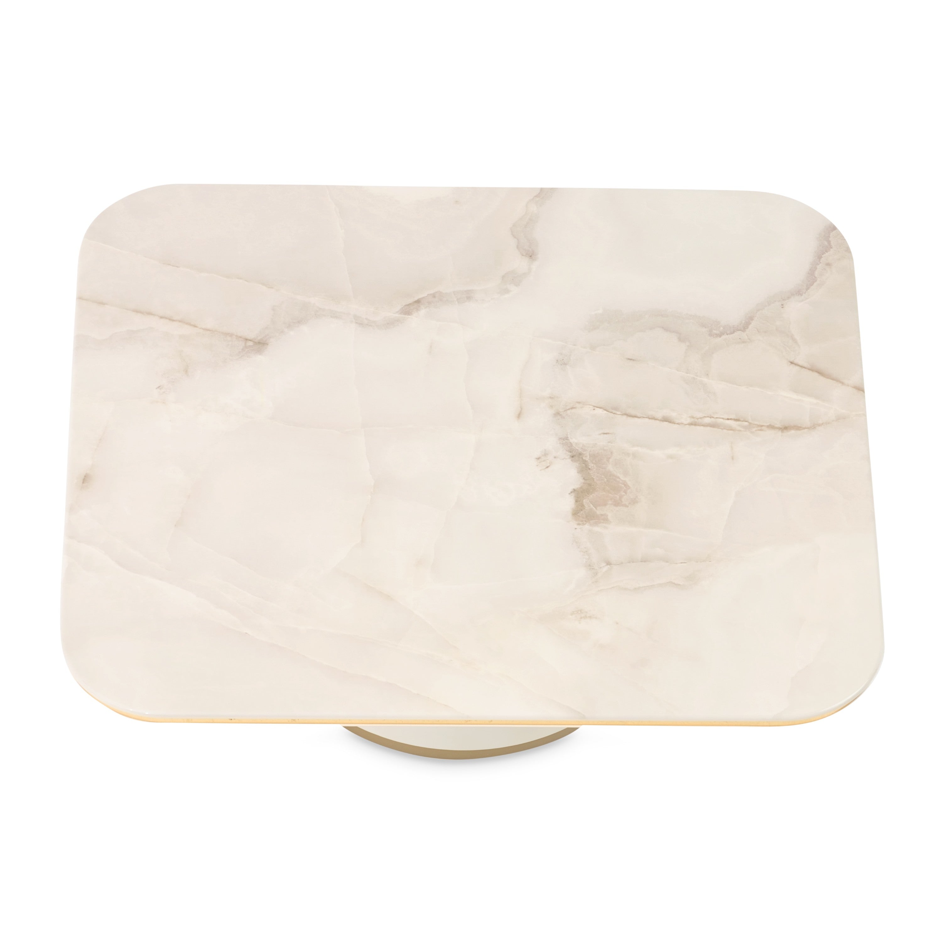 Michael Amini Gineverra Rectangular Cocktail Table - Ivory/Gold