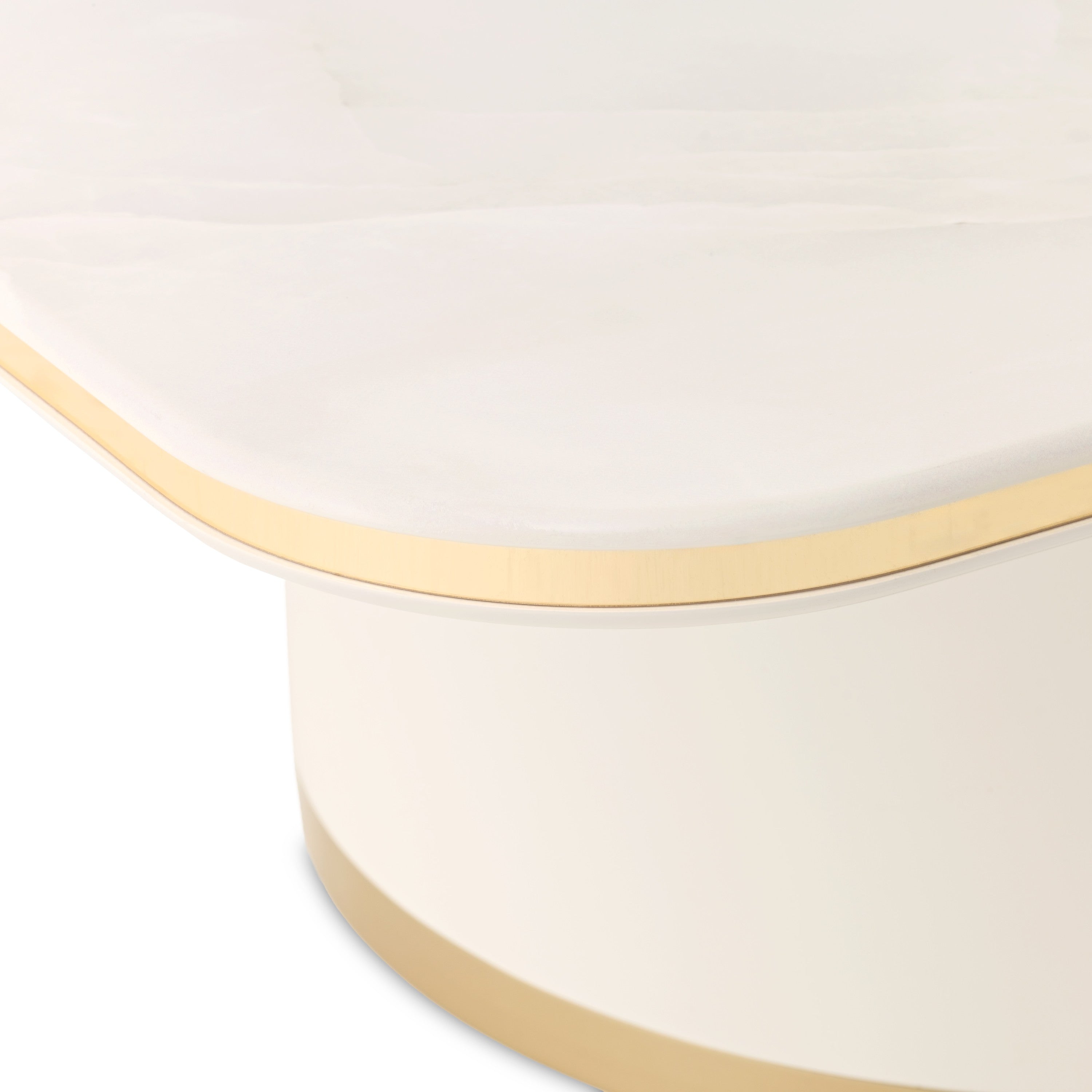 Michael Amini Gineverra Rectangular Cocktail Table - Ivory/Gold